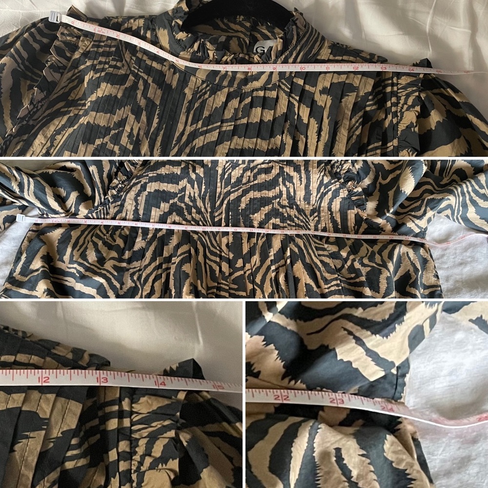 GANNI Zebra Print Poplin Dress 40 - Picture 5 of 6